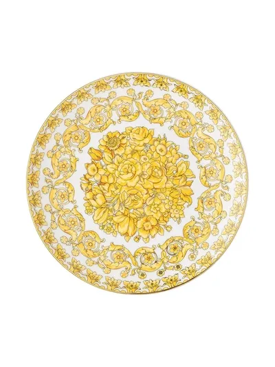 Versace Medusa Rhapsody Porcelain Dinner Plate In Yellow