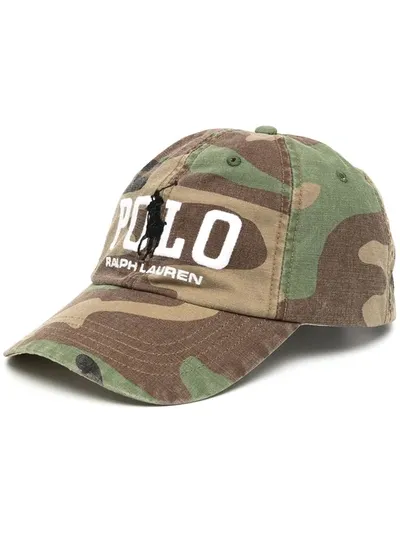 Polo Ralph Lauren Polo Pony Camouflage Cap In Green