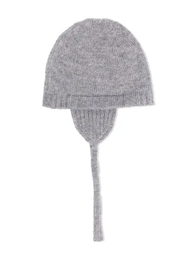 Il Gufo Babies' Ear Flaps Beanie In Grey