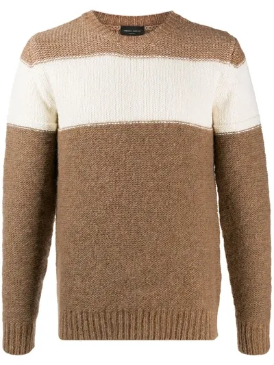 Roberto Collina Block Stripe Jumper In Brown