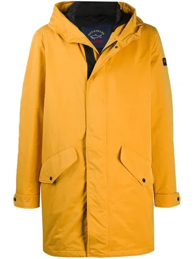 Paul & Shark Hooded Parka In Yellow