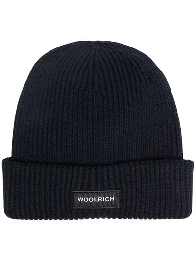 Woolrich Ribbed-knit Beanie In Blue