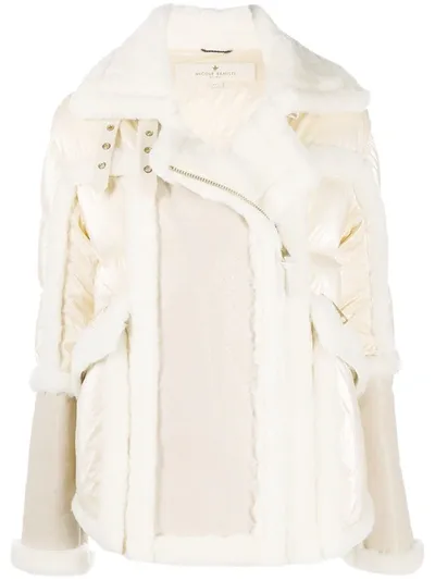 Nicole Benisti Shell-panelled Shearling Coat In Neutrals