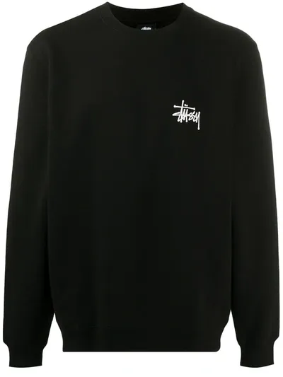 Stussy Cotton Logo Sweatshirt In Black