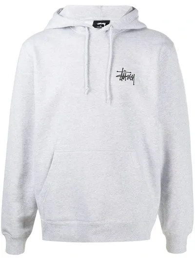 Stussy Logo Cotton Sweatshirt In Grey