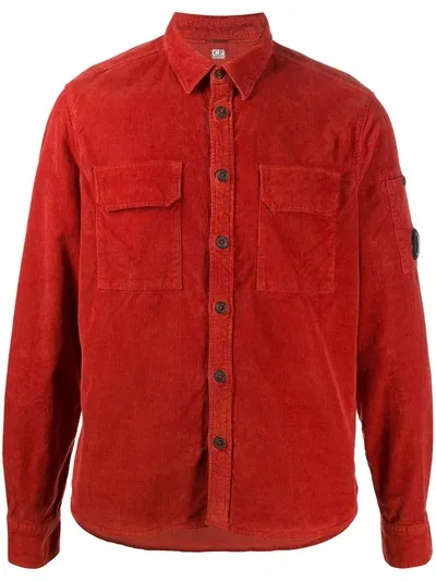 C.p. Company Corduroy Shirt In Red