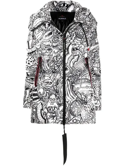 Peuterey Graphic-print Padded Jacket In White