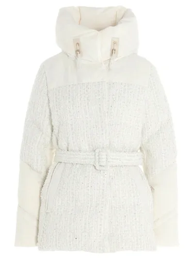 Nicole Benisti Vendome Tweed Puffer Jacket In White