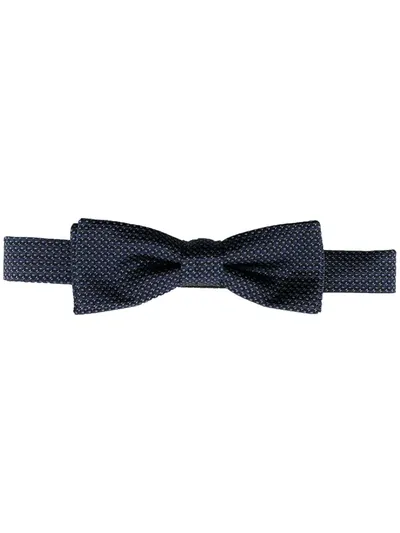 Hugo Boss Polka-dot Silk Bow Tie In Blue