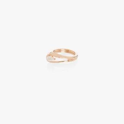 Repossi 18k Rose Gold Serti Inversé Diamond Ring In Pink