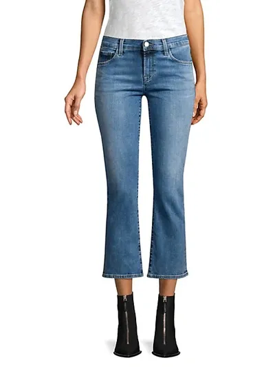 J Brand Selena Cropped Faded Mid-rise Kick-flare Jeans In True Love