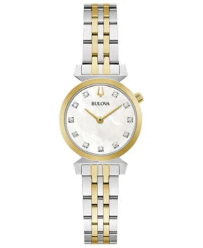 Bulova Women's Classic Regatta Diamond-accent Two-tone Stainless Steel Bracelet Watch 24mm