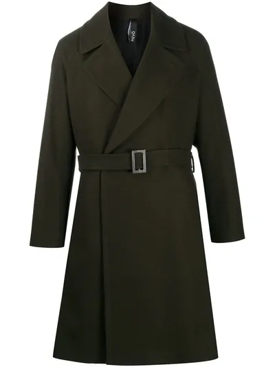 Hevo Double-breasted Wool-blend Coat In Green