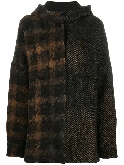 Avant Toi Multi-pattern Hooded Jacket In Brown