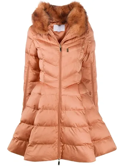 Elisabetta Franchi A-line Padded Coat In Pink