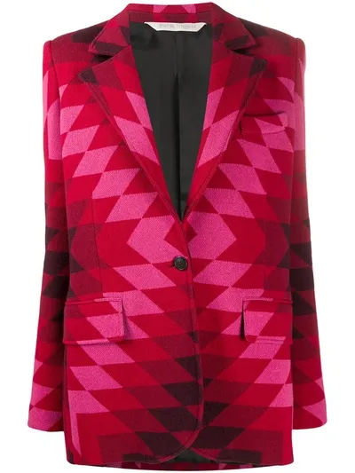 Palm Angels Geometric Pattern Blazer In Red