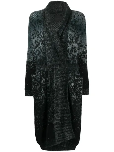 Roberto Collina Degrade Wool Cardigan In Black