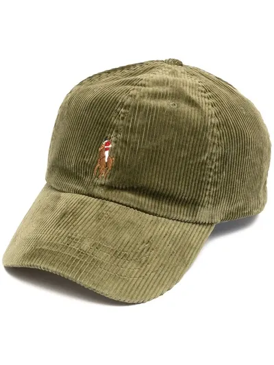 Polo Ralph Lauren Polo Pony Corduroy Cap In Green