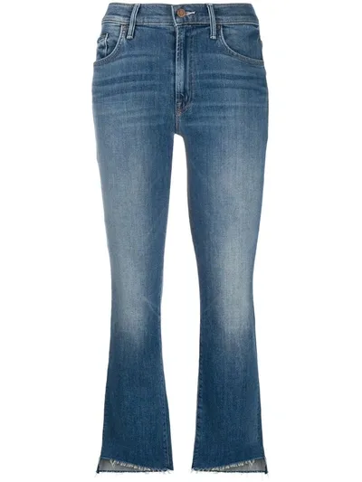 Mother Wild Game Cropped Jeans In Blue