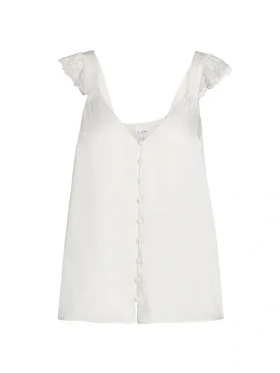 Cami Nyc The Gigi Broderie Anglaise Cotton-trimmed Silk-georgette Camisole In White