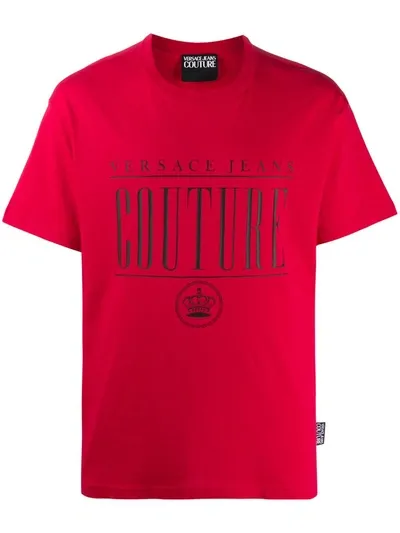 Versace Jeans Couture Logo Print T-shirt In Red