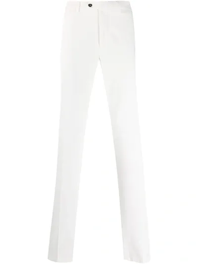 Canali Mid-rise Straight-leg Trousers In White