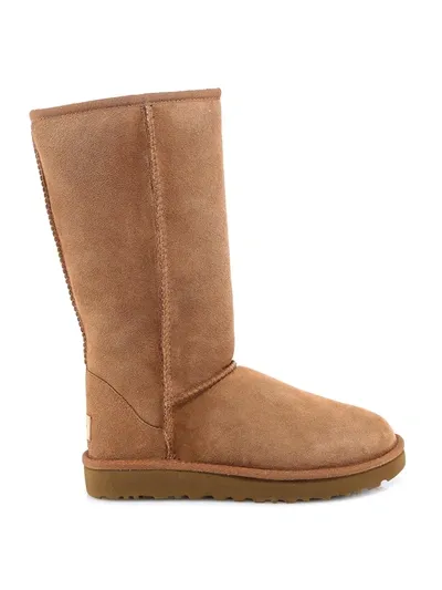 Ugg Classic Tall Ii Shearling-lined Suede Boots In Beige