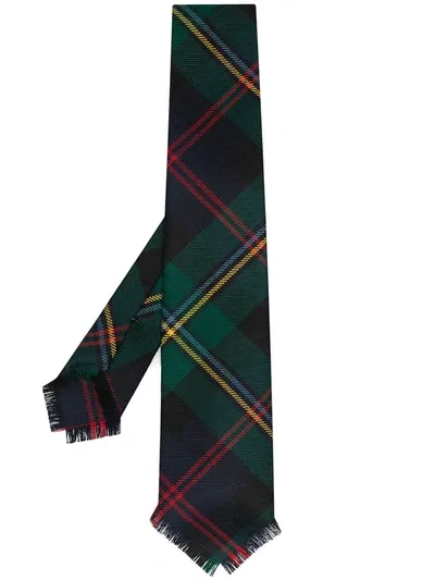 Polo Ralph Lauren Tartan-print Wool Tie In Green