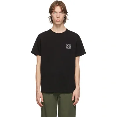 Loewe Anagram-embroidered Cotton-jersey T-shirt In Black