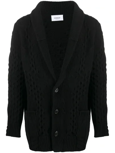 Dondup Merino Wool Oversized Cardigan In Black