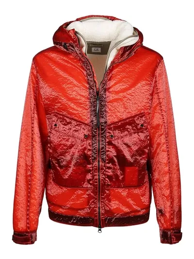 C.p. Company Double-layer Hooded Jacket In Red