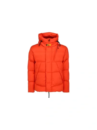 Parajumpers Red Hooded Down Jacket In Orange