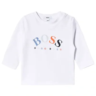 Hugo Boss Babies' Logo-print T-shirt In White