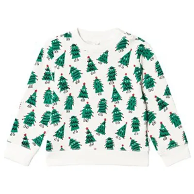 Stella Mccartney Babies' Christmas Tree Print Sweatshirt In Green