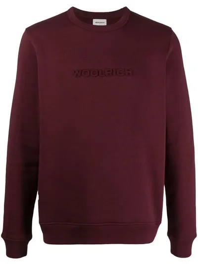 Woolrich Embroidered Logo Jumper In Red