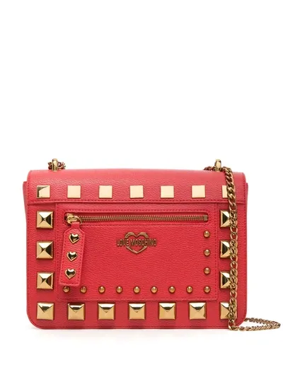 Love Moschino Studded Tote Bag In Red