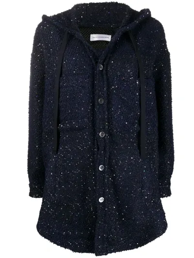 Faith Connexion Sequin Knit Cardigan In Blue