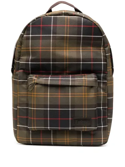 Barbour Plaid Check Backpack In Green