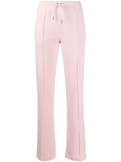 Juicy Couture Tina Velvet-effect Trackpants In Pink