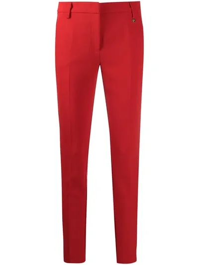 Liu •jo Low-waist Slim-fit Trousers In Red