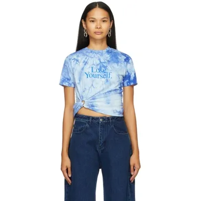 Rabanne Lose Yourself Gathered Tie-dye T-shirt In Light Blue