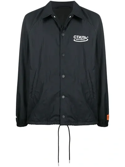 Heron Preston Logo-print Shirt Jacket In Black