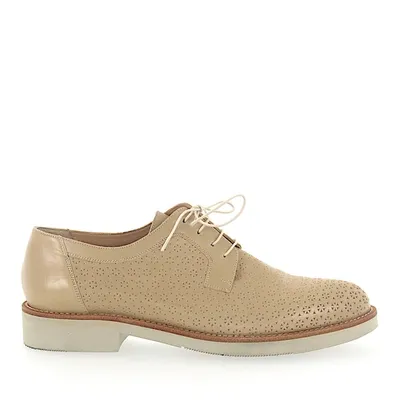 Truman's Lace-up Shoes 8118 Calfskin Hole Pattern Beige