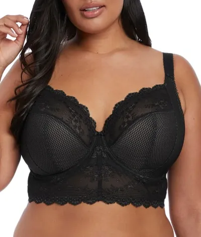 Elomi Full Figure Charley Lace Underwire Longline Bra El4381, Online Only In Black