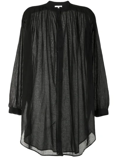 Skin Brea Sheer Shirt Dress In Black