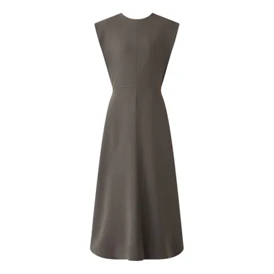 Joseph Womens Capers Delannoy V-back Crepe Midi Dress 12 In Gray