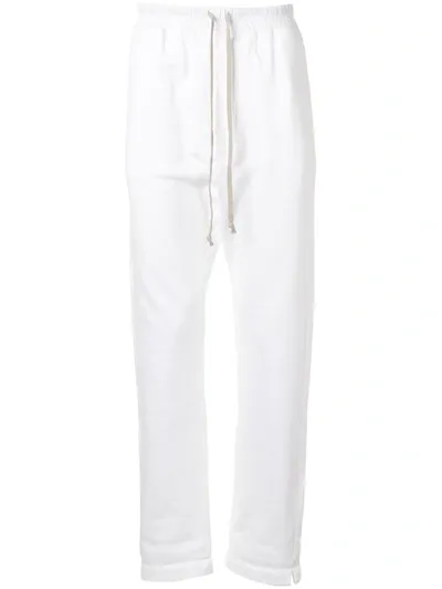 Rick Owens Drkshdw Drawstring Track Pants In White