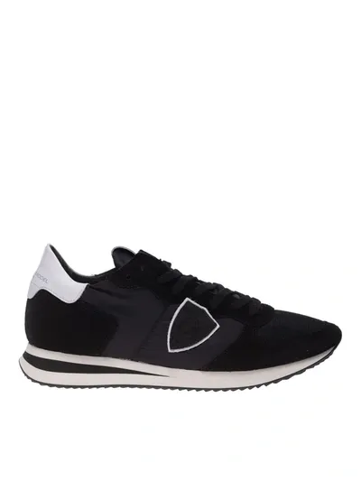 Philippe Model Trpx L Sneakers In Black Suede And Fabric