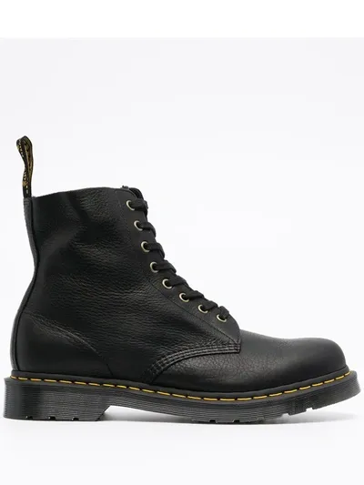 Dr. Martens' Chunky Lace-up Leather Boots In Black