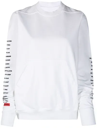 Rick Owens Drkshdw Printed Arms Sweatshirt In White